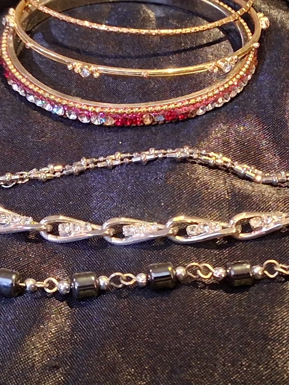 Mixed Metal Women's Bracelet Set in Gold and Silver